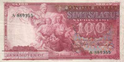 Latvia - 100  Latu (#022a_VF)