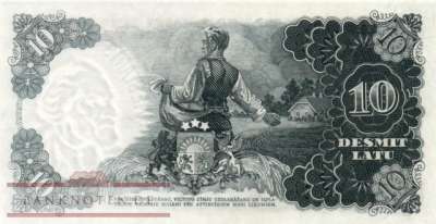 Lettland - 10  Latu (#029a_UNC)
