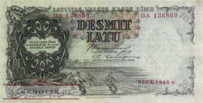 Lettland - 10 Latu (#029e_VF)