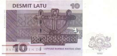 Lettland - 10  Lati (#044_XF)