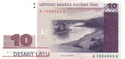 Lettland - 10  Lati (#044_XF)