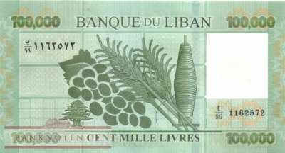 Libanon - 100.000  Livres - Ersatzbanknote (#095bR_UNC)