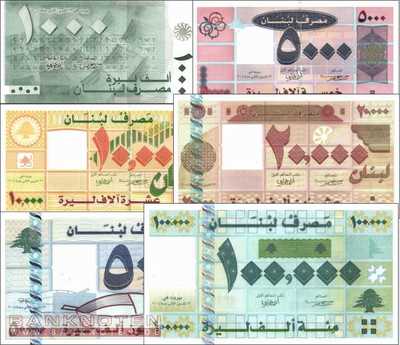 Libanon: 1.000 - 100.000 Livres (6 Banknoten)