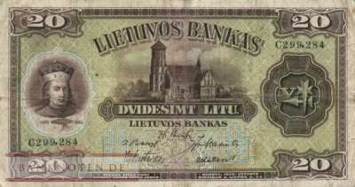 Lituhania - 20  Litu (#027a_F)