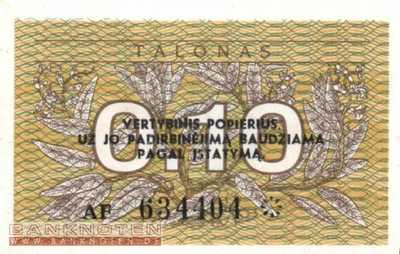 Lituhania - 0,10  Talonas (#029b_UNC)
