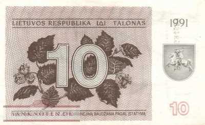 Litauen - 10  Talonas (#035b_XF)