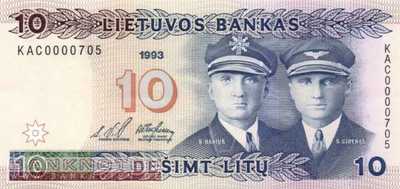 Lituhania - 10  Litu (#056a_UNC)