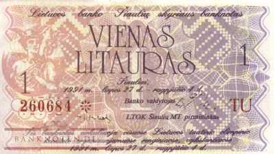 Litauen - 1  Litauras (#903_UNC)