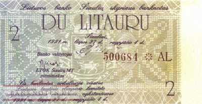 Litauen - 2  Litauras (#904_UNC)