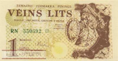 Litauen - 1  Lits (#913_UNC)