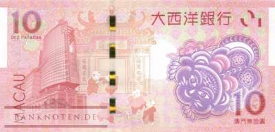 Macao - 10  Patacas - year of the tiger (#088G_UNC)