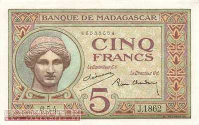 Madagascar - 5  Francs (#035-U2_XF)