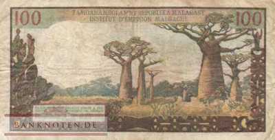 Madagascar - 100  Francs (#057a-U1_F)