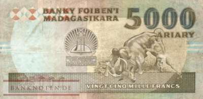 Madagaskar - 25.000  Francs (#074Aa_F)