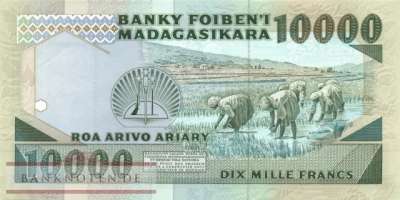 Madagascar - 10.000  Francs (#074a_AU)