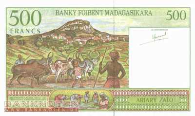 Madagascar - 500  Francs (#075a_UNC)