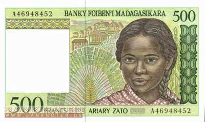 Madagaskar - 500  Francs (#075a_UNC)