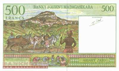 Madagaskar - 500  Francs (#075b_UNC)