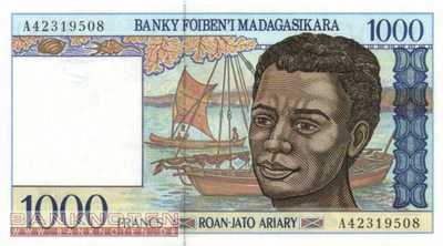 Madagaskar - 1.000  Francs (#076a_UNC)