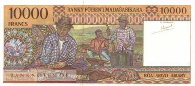 Madagaskar - 10.000  Francs (#079a_AU)