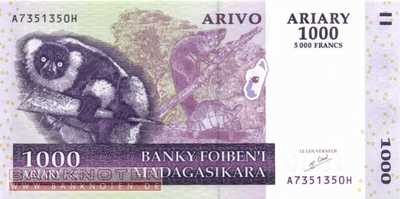 Madagascar - 1.000  Ariary (#089a_UNC)