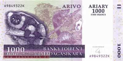 Madagaskar - 1.000  Ariary (#089b_UNC)