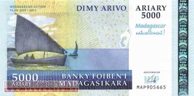 Madagascar - MAP - 5.000  Ariary (#094a_UNC)
