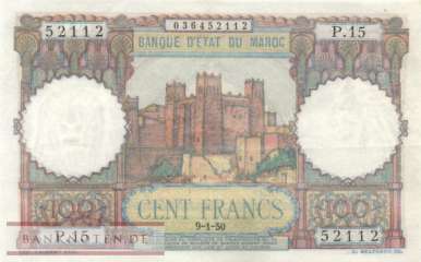 Morocco - 100  Francs (#045-50_VF)