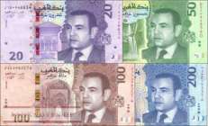 Morocco: 20 - 200 Dirhams (4 banknotes)