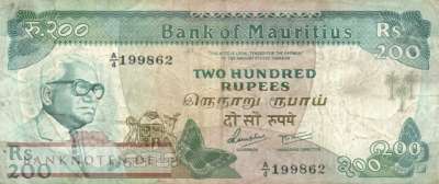 Mauritius - 200  Rupees (#039a_F)