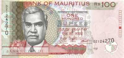 Mauritius - 100  Rupees (#056f_UNC)