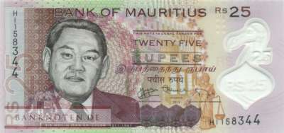 Mauritius - 25  Rupees - Polymer (#064a_UNC)