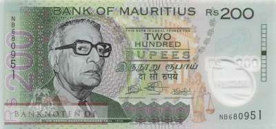 Mauritius - 200  Rupees - Polymer (#065Ba_UNC)