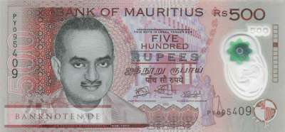 Mauritius - 500  Rupees - Polymer (#066f_UNC)