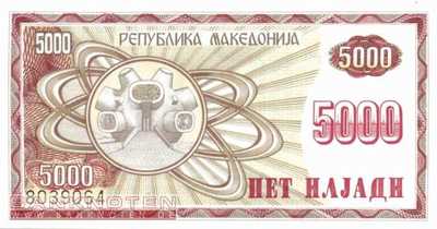 Mazedonien - 5.000  Denari (#007a_UNC)