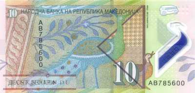 Mazedonien - 10  Denari - Polymer (#025a_UNC)