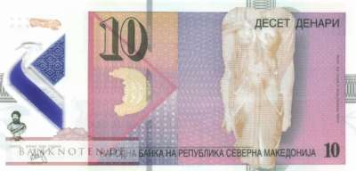 North Macedonia - 10  Denari - polymer (#027a_UNC)