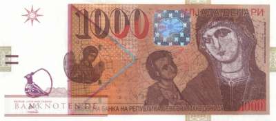 Nordmazedonien - 1.000  Denari (#032a_UNC)