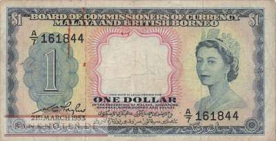 Malaya & British Borneo - 1  Dollar (#001a_F)