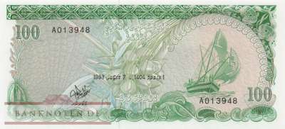 Malediven - 100  Rufiyaa (#014a_UNC)