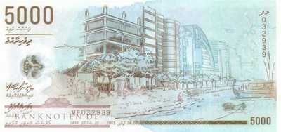 Malediven - 5.000  Rufiyaa - 50 J. Unabhängikeit - mit Folder (#025_UNC)