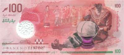Malediven - 100  Rufiyaa (#036-24_UNC)