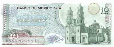Mexico - 10  Pesos (#063d-AU_UNC)