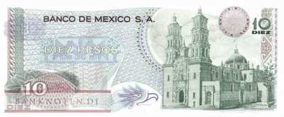 Mexico - 10  Pesos (#063g-CT_UNC)