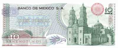 Mexico - 10 Pesos (#063h-EA_UNC)