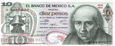 Mexico - 10 Pesos (#063h-EA_UNC)
