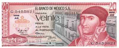 Mexico - 20  Pesos (#064b-AG_UNC)