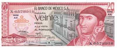 Mexico - 20  Pesos (#064b-AX_UNC)