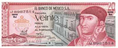 Mexico - 20  Pesos (#064b-BJ_UNC)
