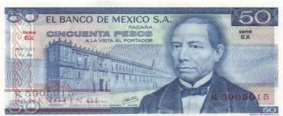 Mexico - 50  Pesos (#065c-EX_UNC)